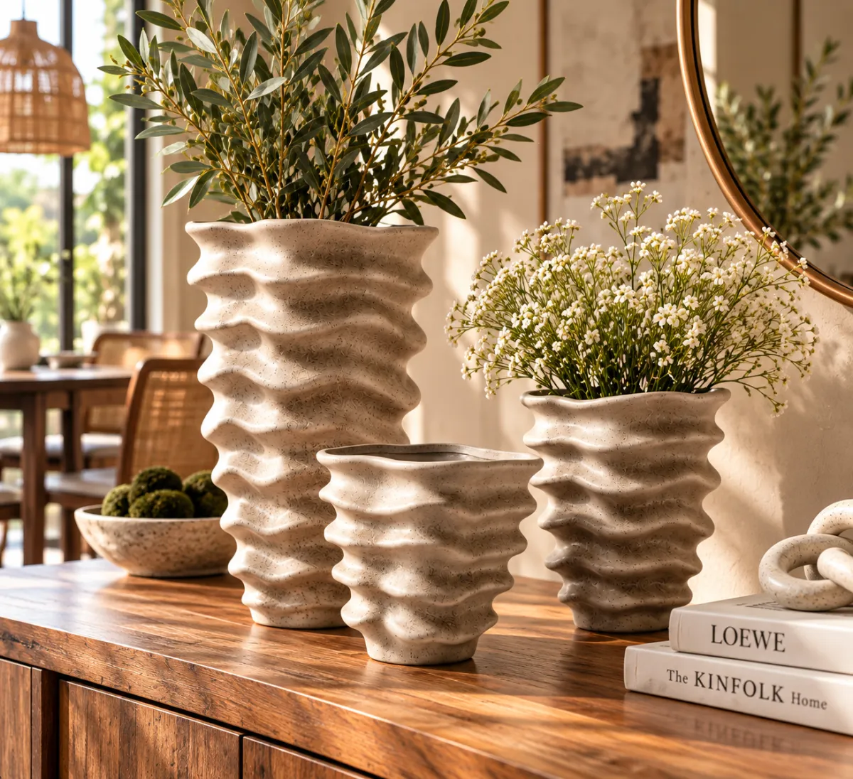 JARRONES DE CERAMICA ONDULADOS-COLECCION KD246 - imagen 4
