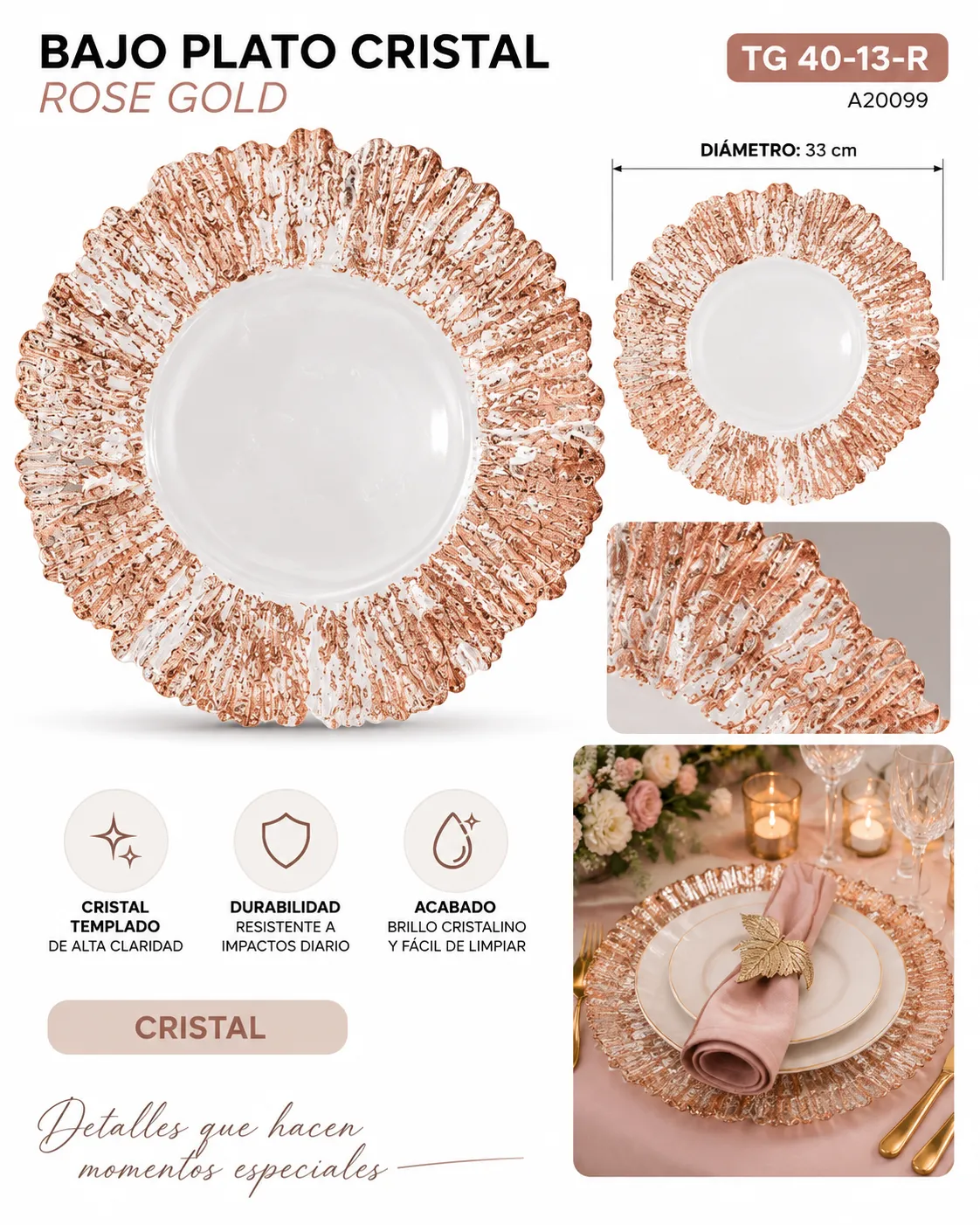 BAJO PLATO ROSE GOLD 2 - imagen 4