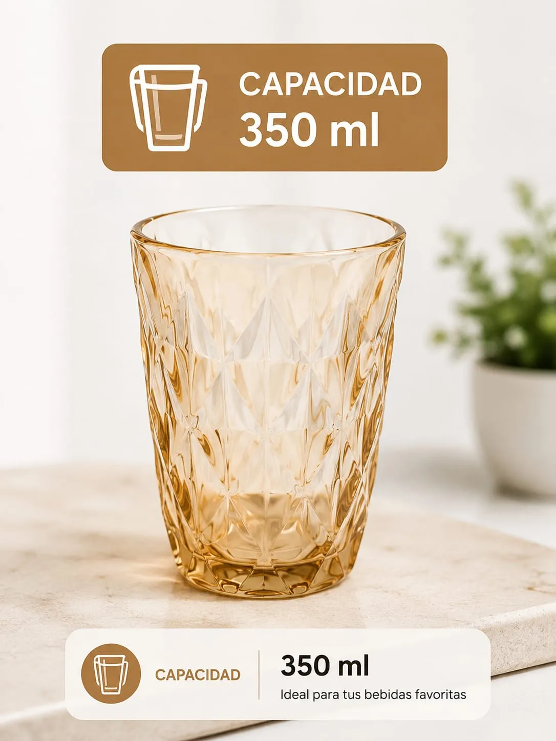 VASO LIBIA COLOR AMBAR TORNASOL