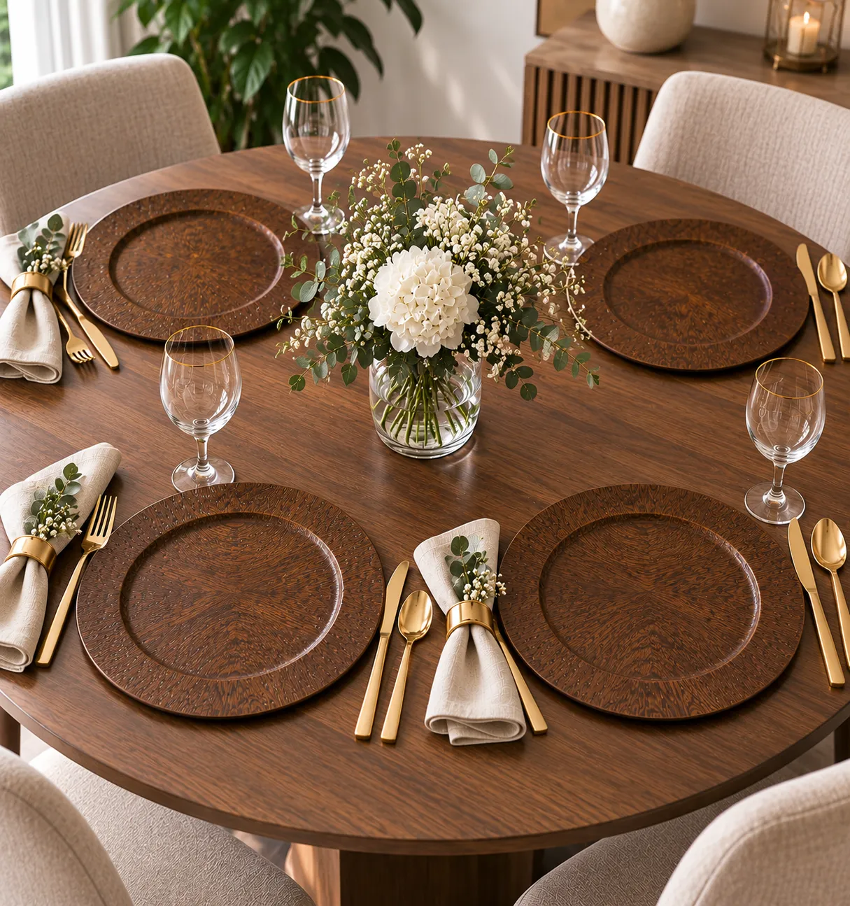 Bajo plato efecto madera - imagen 3