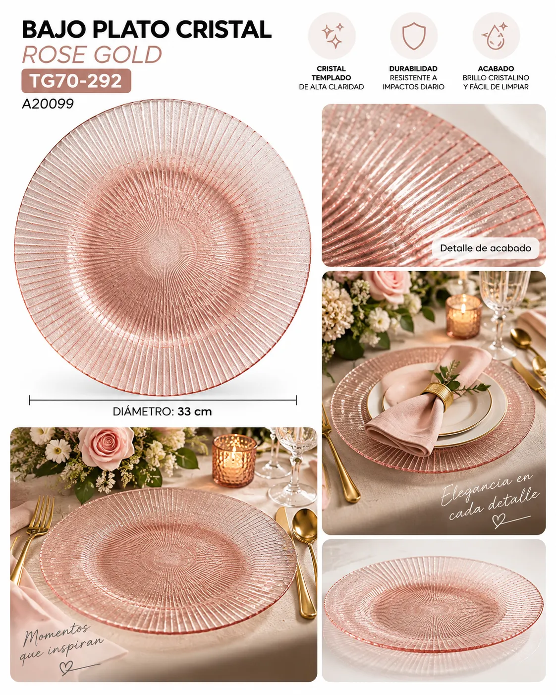 BAJO PLATO ROSA - imagen 2