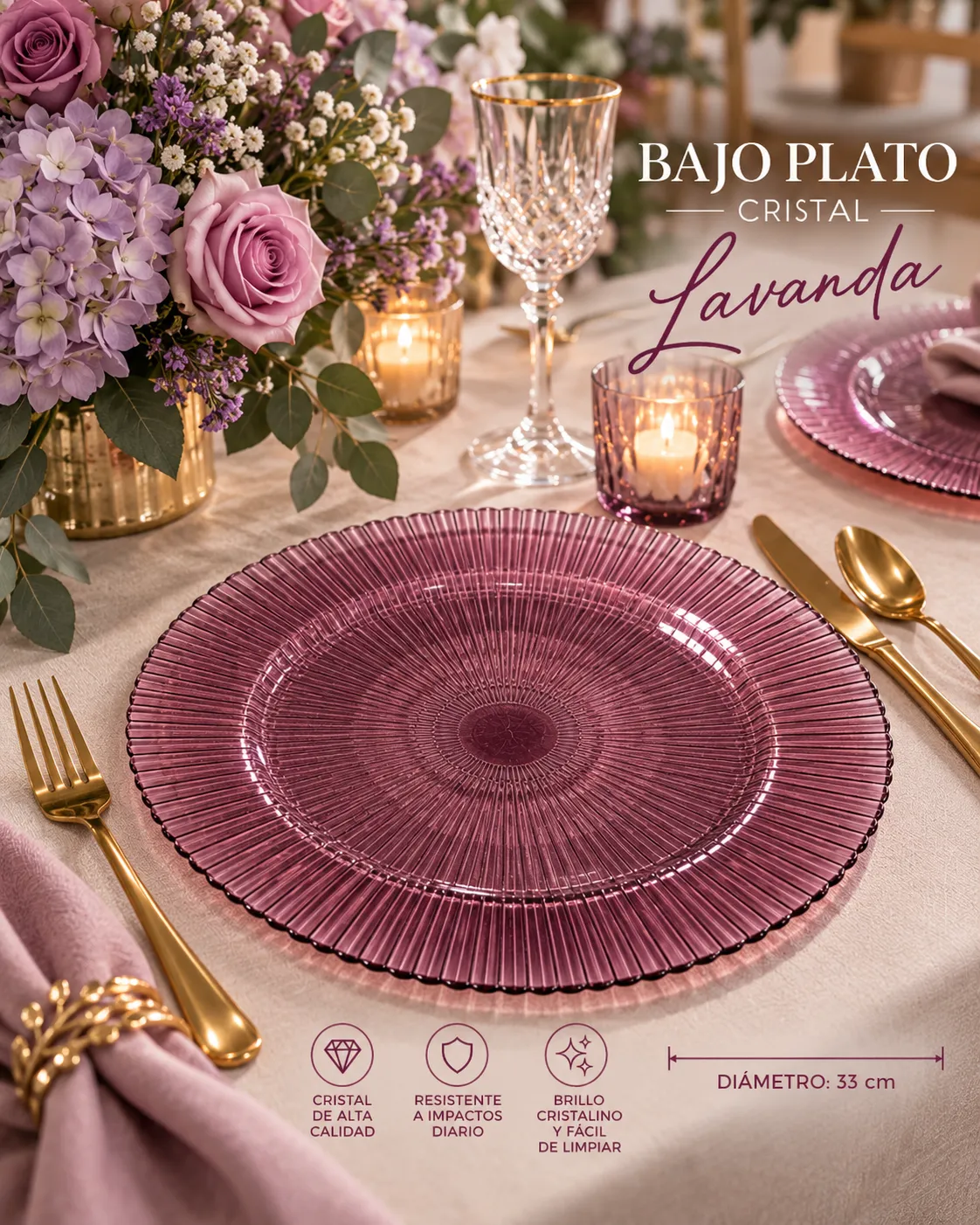 BAJO PLATO LAVANDA - imagen 3
