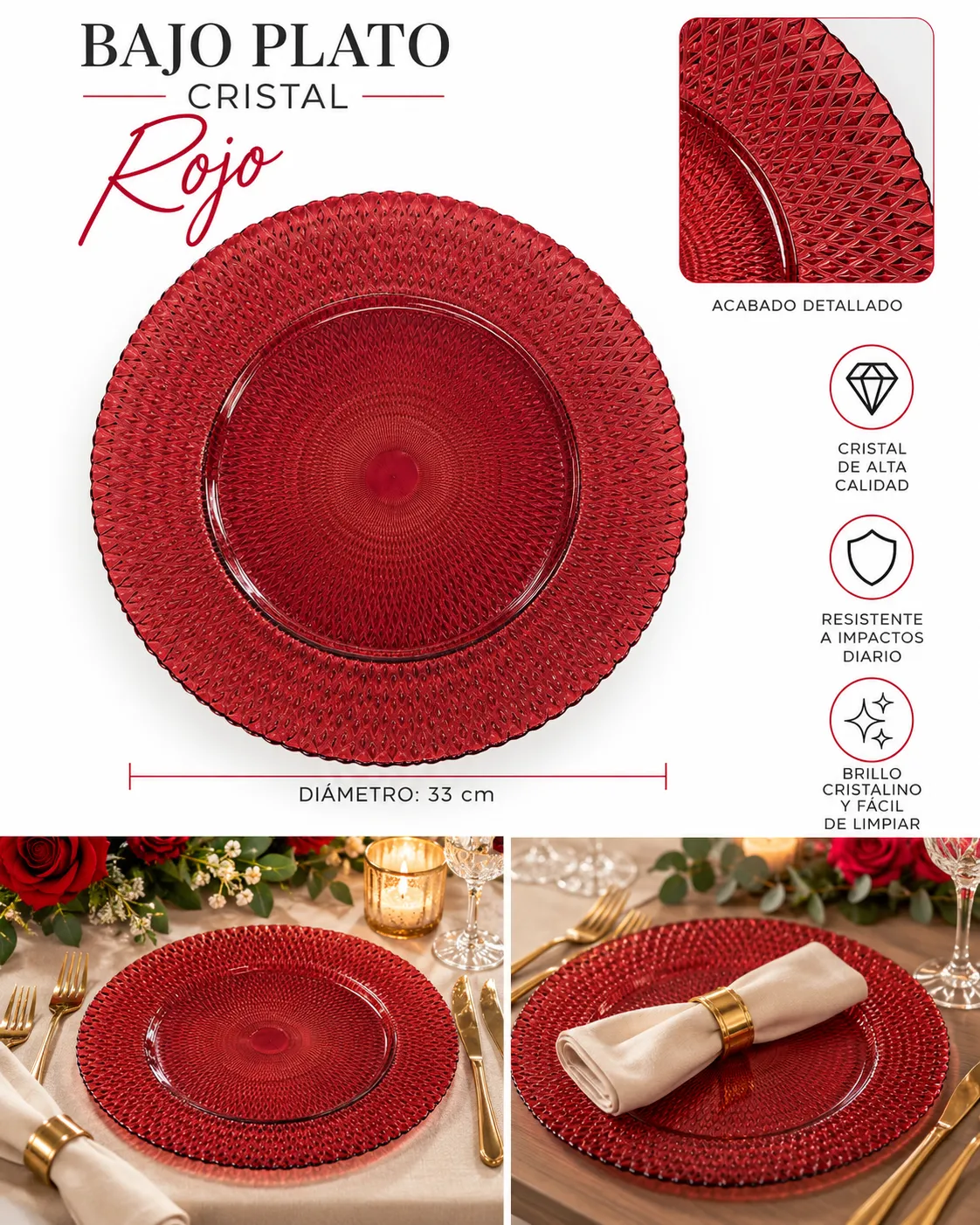 BAJO PLATO ROJO 2 - imagen 2